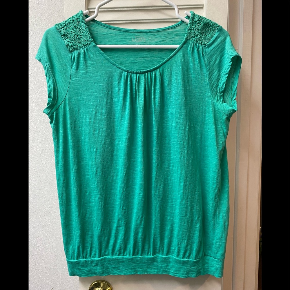 💚LOFT | green top | S | EUC